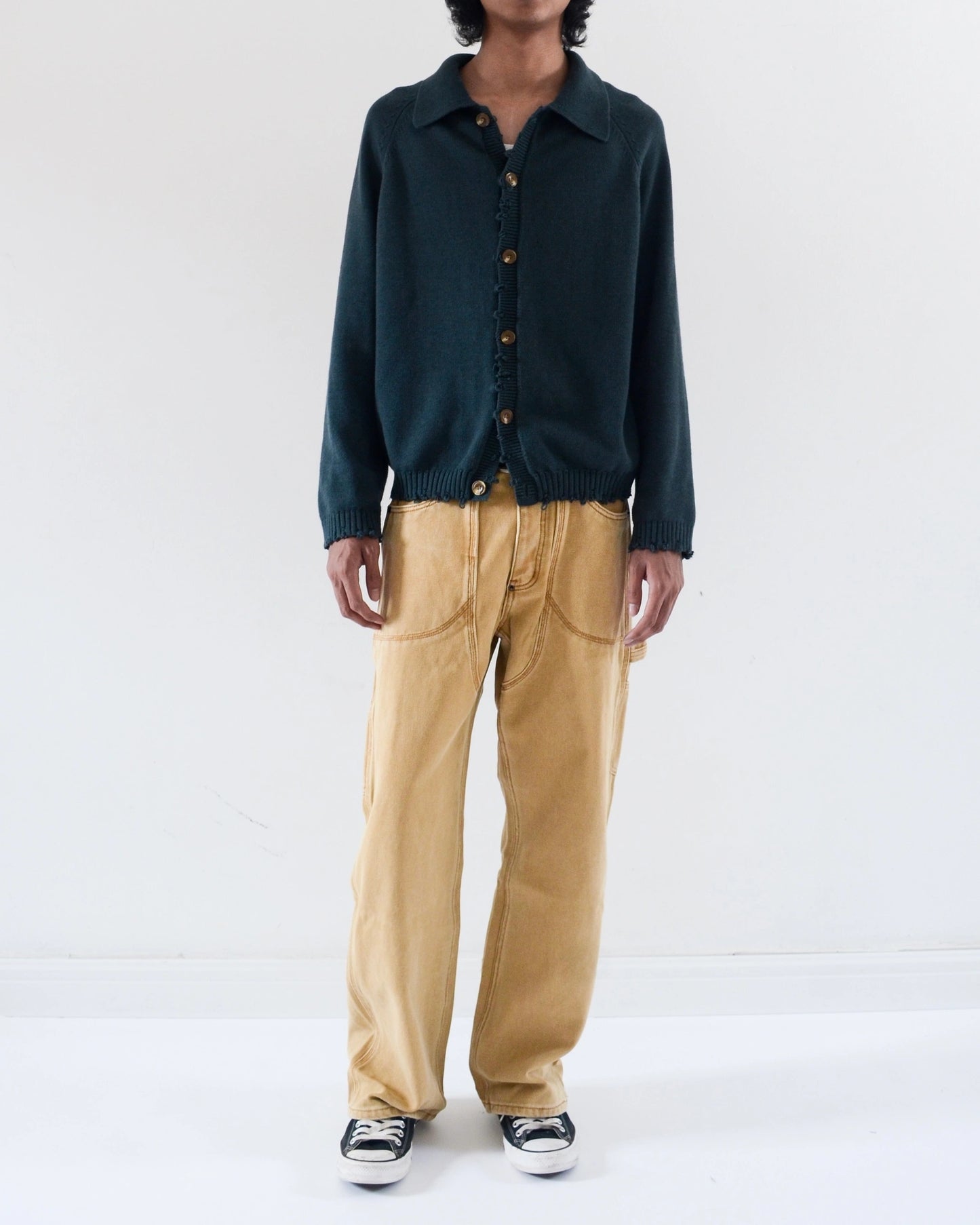 CHAPS CARPENTER PANT + FRAY CARDIGAN