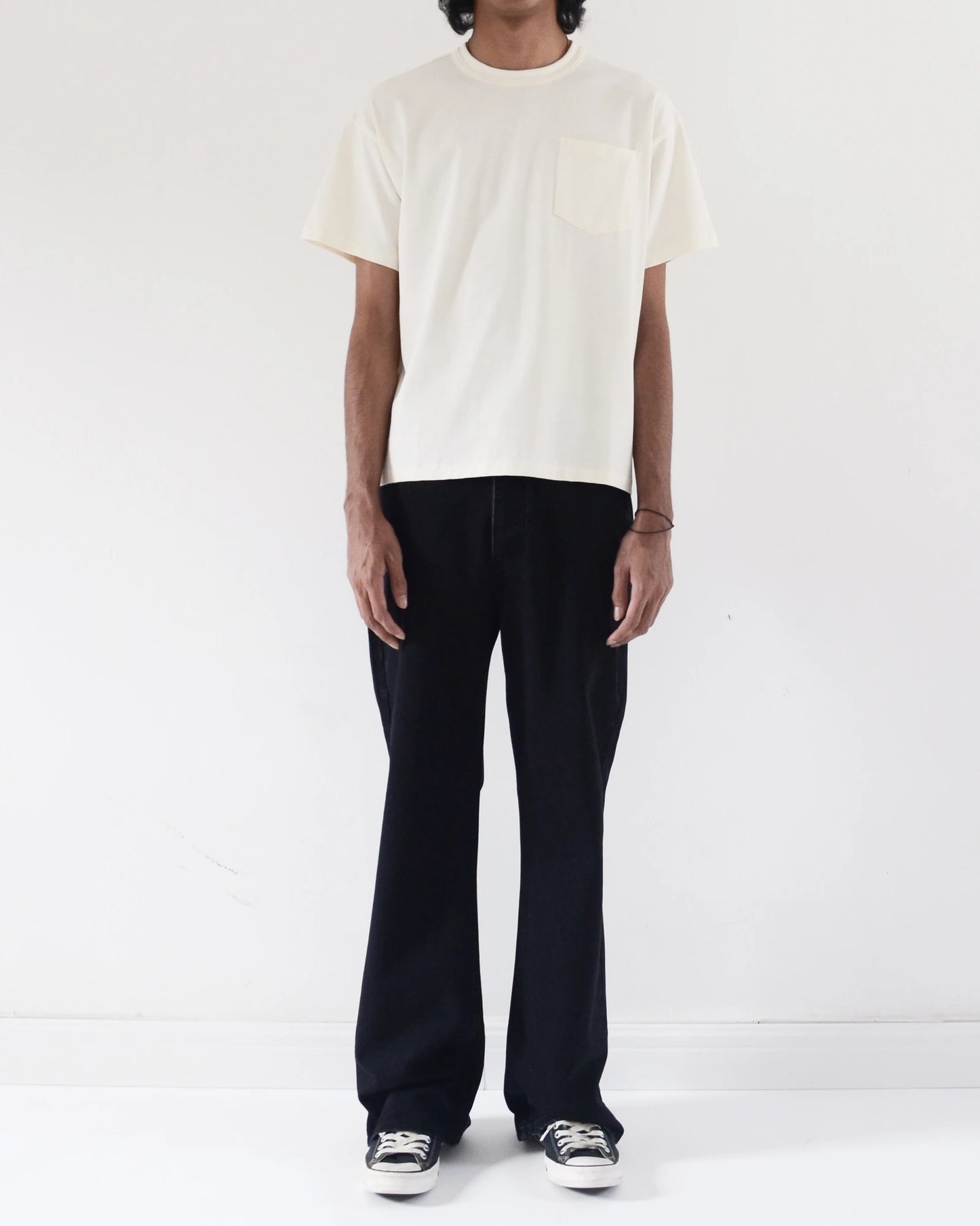 SPADE FLARE JEANS + SLUB POCKET TEE