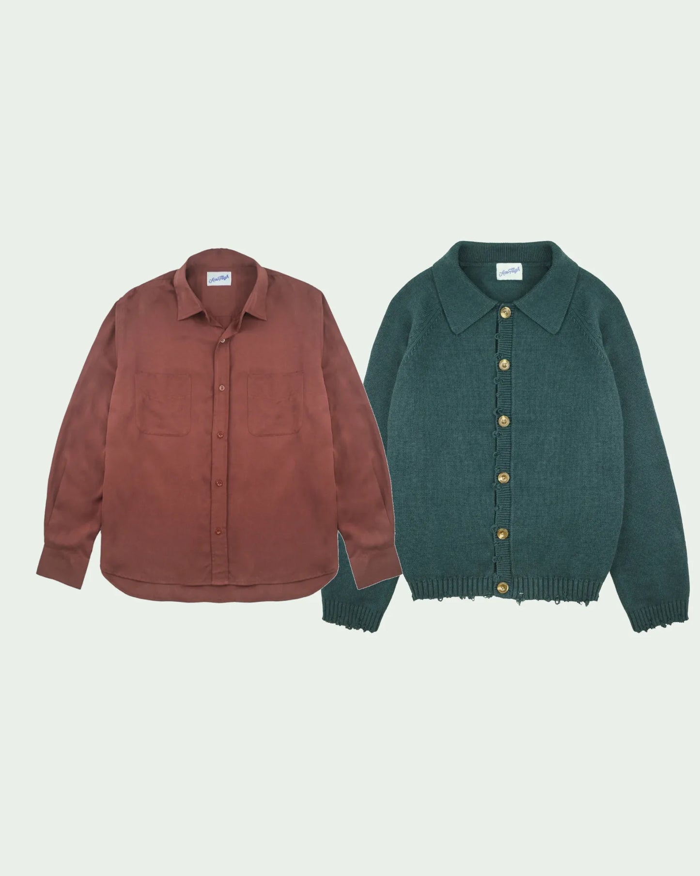 FRAY CARDIGAN + TENCEL DINER SHIRT